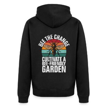 Bee Gifts - Unisex Premium Organic Zip Hoodie - black - Back - Nico (187cm)