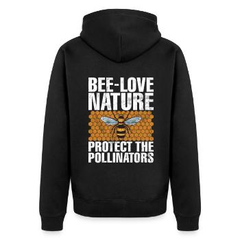 Bee Gifts - Unisex Premium Organic Zip Hoodie - black - Back - Nico (187cm)