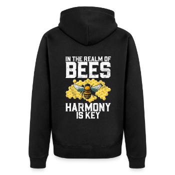 Bee Gifts - Unisex Premium Organic Zip Hoodie - black - Back - Nico (187cm)