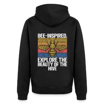 Bee Gifts - Unisex Premium Organic Zip Hoodie - black - Back - Nico (187cm)