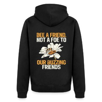 Bee Gifts - Unisex Premium Organic Zip Hoodie - black - Back - Nico (187cm)