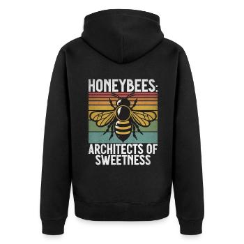 Bee Gifts - Unisex Premium Organic Zip Hoodie - black - Back - Nico (187cm)