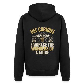 Bee Gifts - Unisex Premium Organic Zip Hoodie - black - Back - Nico (187cm)