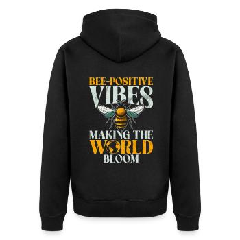 Bee Gifts - Unisex Premium Organic Zip Hoodie - black - Back - Nico (187cm)