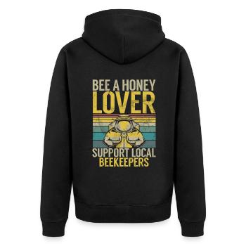 Bee Gifts - Unisex Premium Organic Zip Hoodie - black - Back - Nico (187cm)