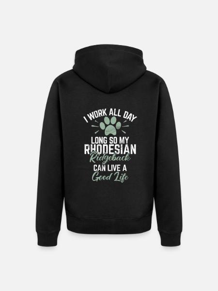Cadeaux Rhodesian Ridgeback - Veste à capuche bio Premium Unisexe - noir