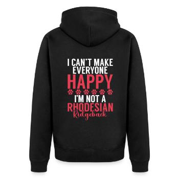 Rhodesian Ridgeback Gifts - Unisex Premium Organic Zip Hoodie - black - Back - Nico (187cm)