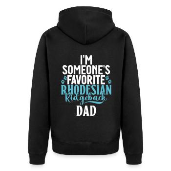 Rhodesian Ridgeback Gifts - Unisex Premium Bio Zip Hoodie - Schwarz - Hinten - Nico (187cm)