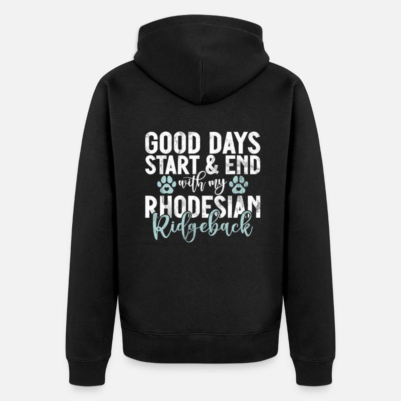 Rhodesian Ridgeback Gifts - Unisex Premium Bio Zip Hoodie - Schwarz