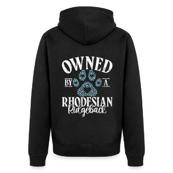 Rhodesian Ridgeback Gifts - Unisex Premium Organic Zip Hoodie - black - Back - Nico (187cm)