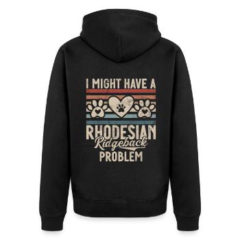 Rhodesian Ridgeback Gifts - Unisex Premium Organic Zip Hoodie - black - Back - Nico (187cm)