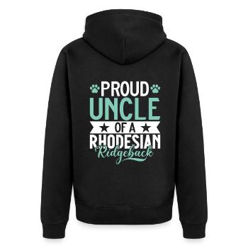 Rhodesian Ridgeback Gifts - Unisex Premium Organic Zip Hoodie - black - Back - Nico (187cm)
