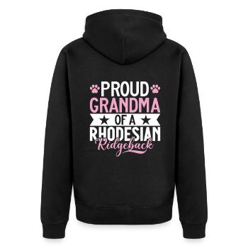 Rhodesian Ridgeback Gifts - Unisex Premium Organic Zip Hoodie - black - Back - Nico (187cm)