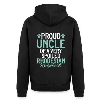 Rhodesian Ridgeback Gifts - Unisex Premium Organic Zip Hoodie - black - Back - Nico (187cm)