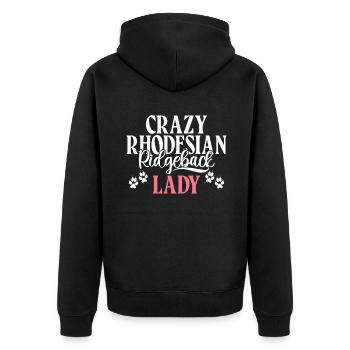 Rhodesian Ridgeback Gifts - Unisex Premium Organic Zip Hoodie - black - Back - Nico (187cm)