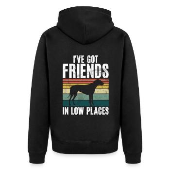 Rhodesian Ridgeback Gifts - Unisex Premium Organic Zip Hoodie - black - Back - Nico (187cm)