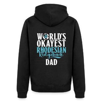 Rhodesian Ridgeback Gifts - Unisex Premium Organic Zip Hoodie - black - Back - Nico (187cm)