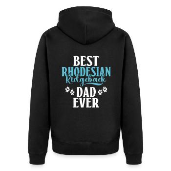 Rhodesian Ridgeback Gifts - Unisex Premium Organic Zip Hoodie - black - Back - Nico (187cm)
