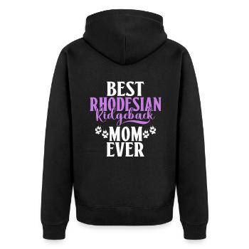 Rhodesian Ridgeback Gifts - Unisex Premium Organic Zip Hoodie - black - Back - Nico (187cm)