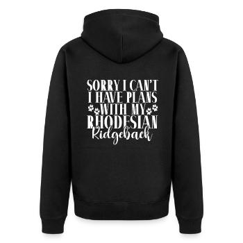 Rhodesian Ridgeback Gifts - Unisex Premium Organic Zip Hoodie - black - Back - Nico (187cm)