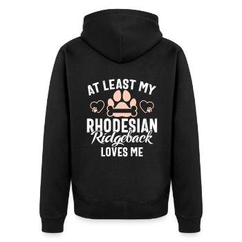 Rhodesian Ridgeback Gifts - Unisex Premium Organic Zip Hoodie - black - Back - Nico (187cm)