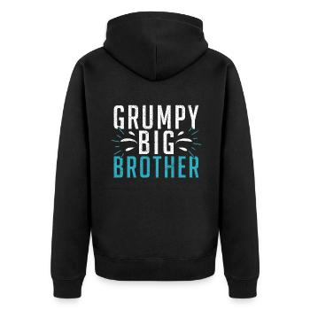 Big Brother Gift - Unisex Premium Bio Zip Hoodie - Schwarz - Hinten - Nico (187cm)