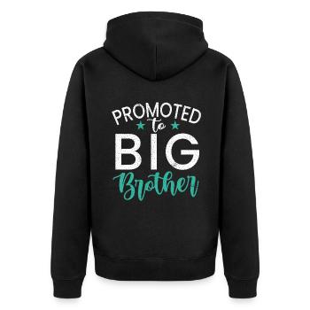 Big Brother Gift - Unisex Premium Bio Zip Hoodie - Schwarz - Hinten - Nico (187cm)