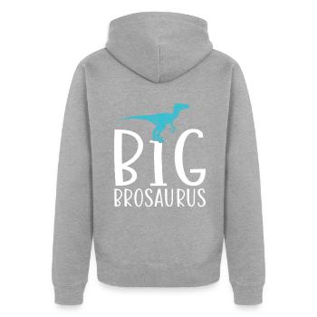 Big Brother Gift - Unisex Premium Bio Zip Hoodie - Grau meliert - Hinten - Nico (187cm)