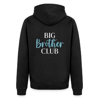 Big Brother Gift - Unisex Premium Bio Zip Hoodie - Schwarz - Hinten - Nico (187cm)