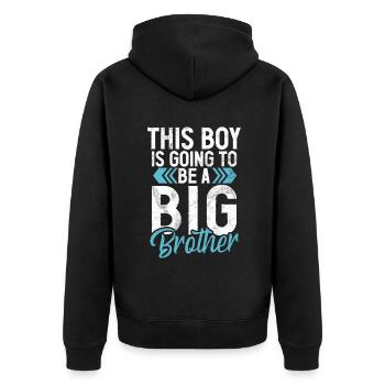 Brother Gifts - Unisex Premium Bio Zip Hoodie - Schwarz - Hinten - Nico (187cm)