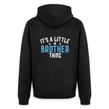Brother Gifts - Unisex Premium Bio Zip Hoodie - Schwarz - Hinten - Nico (187cm)