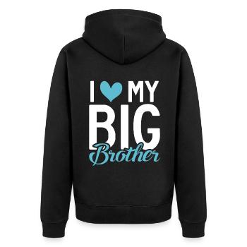 Brother Gifts - Unisex Premium Bio Zip Hoodie - Schwarz - Hinten - Nico (187cm)