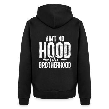 Brother Gifts - Unisex Premium Bio Zip Hoodie - Schwarz - Hinten - Nico (187cm)