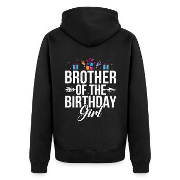 Brother Gifts - Unisex Premium Bio Zip Hoodie - Schwarz - Hinten - Nico (187cm)