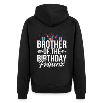 Brother Gifts - Unisex Premium Bio Zip Hoodie - Schwarz - Hinten - Nico (187cm)