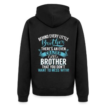 Brother Gifts - Unisex Premium Bio Zip Hoodie - Schwarz - Hinten - Nico (187cm)