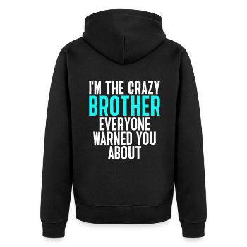 Brother Gifts - Unisex Premium Bio Zip Hoodie - Schwarz - Hinten - Nico (187cm)