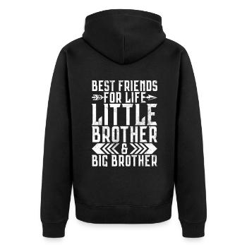 Brother Gifts - Unisex Premium Bio Zip Hoodie - Schwarz - Hinten - Nico (187cm)