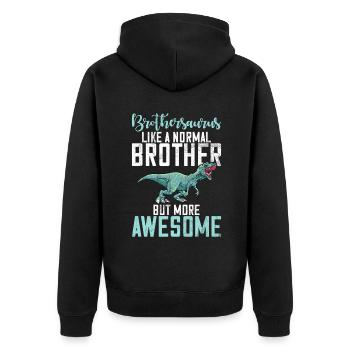 Brother Gifts - Unisex Premium Bio Zip Hoodie - Schwarz - Hinten - Nico (187cm)