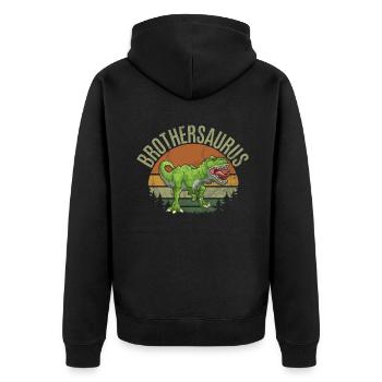 Brother Gifts - Unisex Premium Bio Zip Hoodie - Schwarz - Hinten - Nico (187cm)