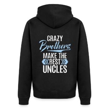 Brother Gifts - Unisex Premium Bio Zip Hoodie - Schwarz - Hinten - Nico (187cm)