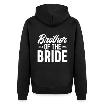 Brother Gifts - Unisex Premium Bio Zip Hoodie - Schwarz - Hinten - Nico (187cm)