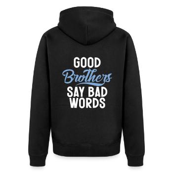 Brother Gifts - Unisex Premium Bio Zip Hoodie - Schwarz - Hinten - Nico (187cm)