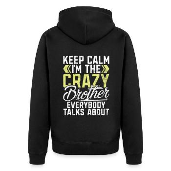 Brother Gifts - Unisex Premium Bio Zip Hoodie - Schwarz - Hinten - Nico (187cm)