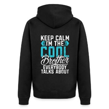 Brother Gifts - Unisex Premium Bio Zip Hoodie - Schwarz - Hinten - Nico (187cm)