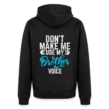 Brother Gifts - Unisex Premium Bio Zip Hoodie - Schwarz - Hinten - Nico (187cm)