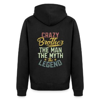 Brother Gifts - Unisex Premium Bio Zip Hoodie - Schwarz - Hinten - Nico (187cm)