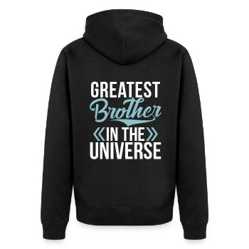 Brother Gifts - Unisex Premium Bio Zip Hoodie - Schwarz - Hinten - Nico (187cm)