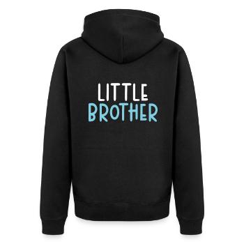Little Brother Gifts - Unisex Premium Bio Zip Hoodie - Schwarz - Hinten - Nico (187cm)