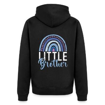 Little Brother Gifts - Unisex Premium Bio Zip Hoodie - Schwarz - Hinten - Nico (187cm)
